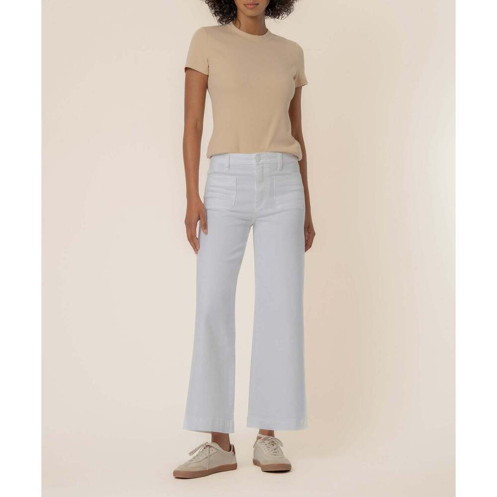 Kut from the Kloth Meg High Rise Wide Leg in Optic White Size 4 / Optic White